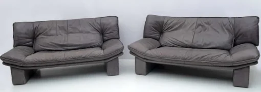 Pamono Set of Postmodern Sofa in Italian Leather by Nicoletti Salotti, 1980s Online
