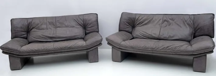Pamono Set of Postmodern Sofa in Italian Leather by Nicoletti Salotti, 1980s Online