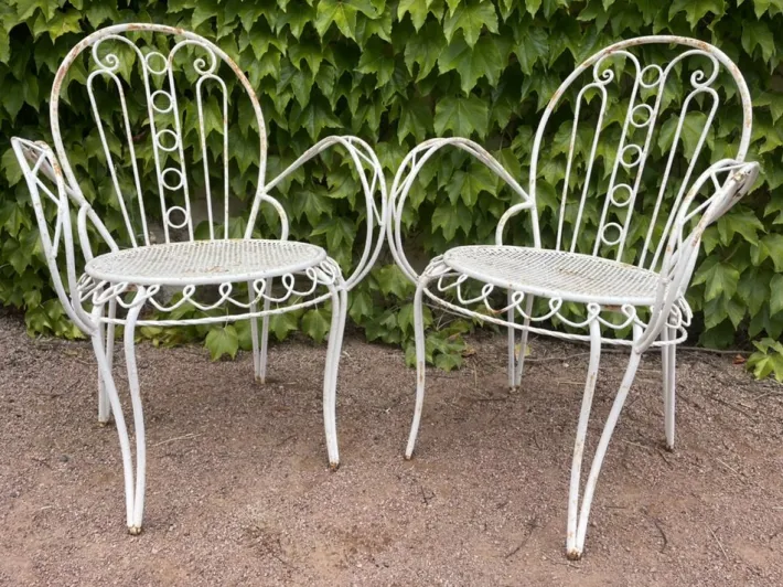 Pamono Set of Provencal Wrought Iron Armchairs, 1950s Hot