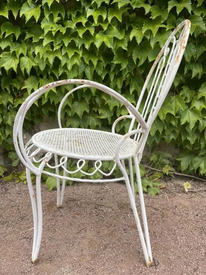 Pamono Set of Provencal Wrought Iron Armchairs, 1950s Hot