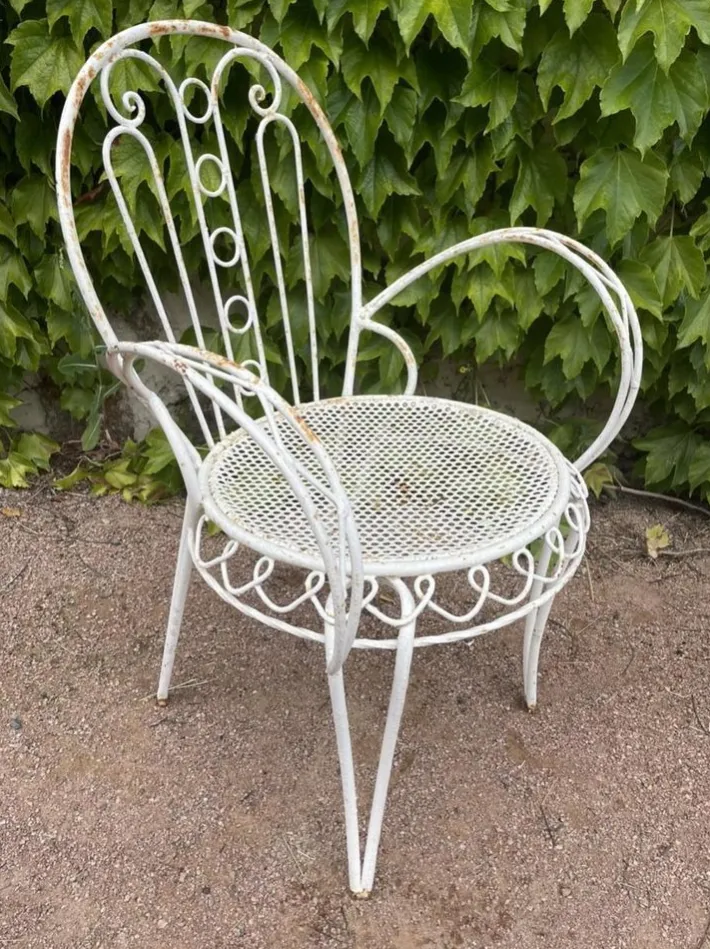 Pamono Set of Provencal Wrought Iron Armchairs, 1950s Hot