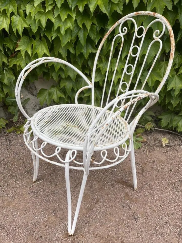 Pamono Set of Provencal Wrought Iron Armchairs, 1950s Hot