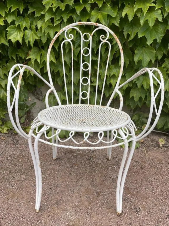 Pamono Set of Provencal Wrought Iron Armchairs, 1950s Hot