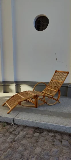 Pamono Set of Rattan Lounger and Ottoman, 1980s Sale