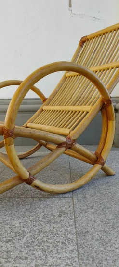 Pamono Set of Rattan Lounger and Ottoman, 1980s Sale