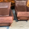 Pamono Set of Rocking Chairs in Brown Leather from De Sede, Switzerland, 1970s Online