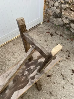 Pamono Set of Rustic Wood Farm Benches, 1950 Online