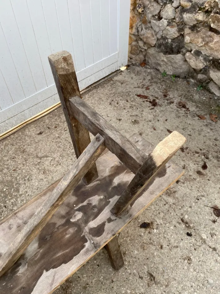 Pamono Set of Rustic Wood Farm Benches, 1950 Online