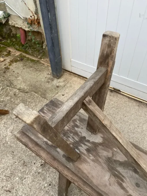 Pamono Set of Rustic Wood Farm Benches, 1950 Online