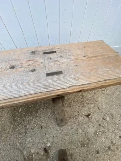 Pamono Set of Rustic Wood Farm Benches, 1950 Online
