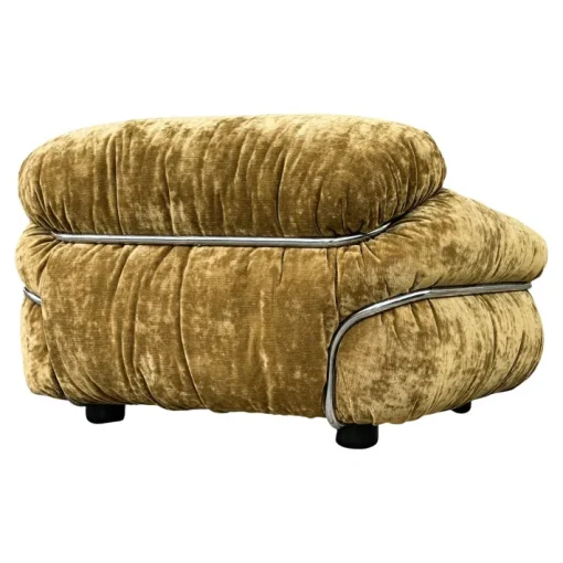 Pamono Set of Sesann Lounge Set in Brown Velvet Khaki by Gianfranco Frattini for Cassini, 1972 Outlet