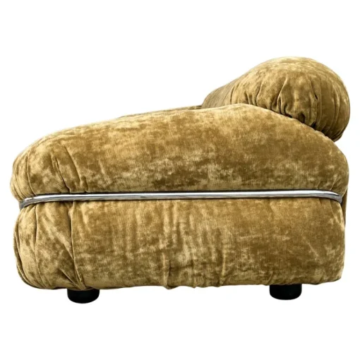 Pamono Set of Sesann Lounge Set in Brown Velvet Khaki by Gianfranco Frattini for Cassini, 1972 Outlet