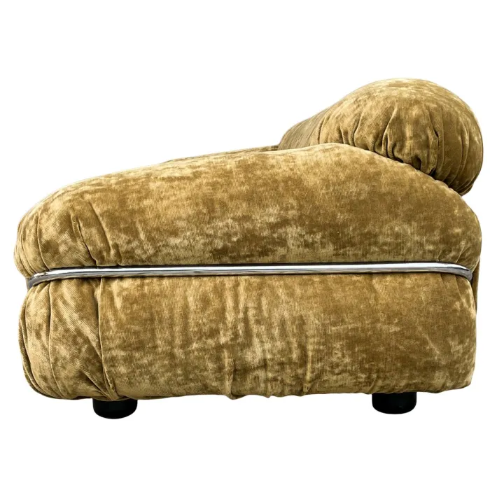 Pamono Set of Sesann Lounge Set in Brown Velvet Khaki by Gianfranco Frattini for Cassini, 1972 Outlet