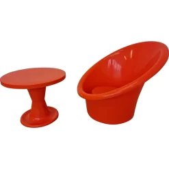 Pamono Set of Skopa Lounge Chair & Table by Ole Gjerløv Knudsen & Torben Lind for Ikea, 1976 Online