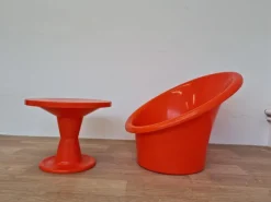Pamono Set of Skopa Lounge Chair & Table by Ole Gjerløv Knudsen & Torben Lind for Ikea, 1976 Online