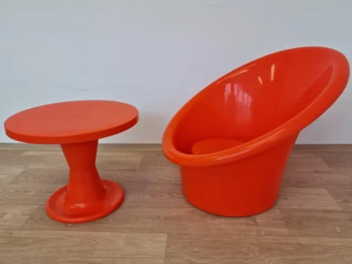 Pamono Set of Skopa Lounge Chair & Table by Ole Gjerløv Knudsen & Torben Lind for Ikea, 1976 Online