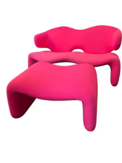 Pamono Set of Sofa and Foot Stool by Olivier Mourgue for Airborne, 1960s Hot