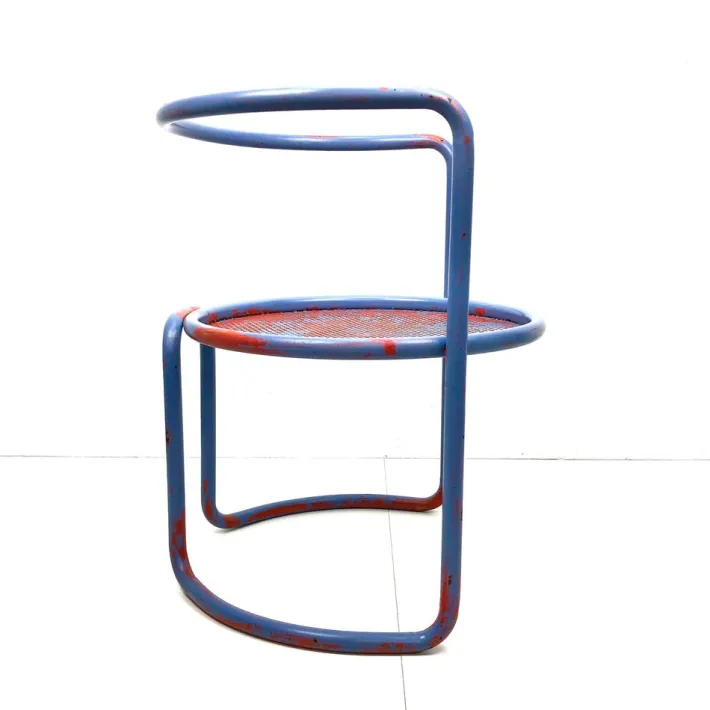 Pamono Set of Steel Tube Armchairs with Perforated Sheet Seat, 1960s New