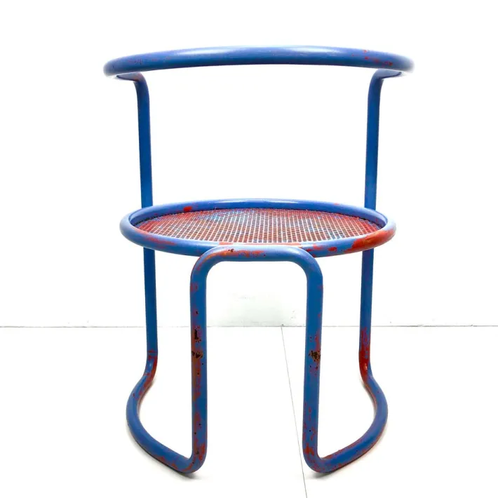 Pamono Set of Steel Tube Armchairs with Perforated Sheet Seat, 1960s New
