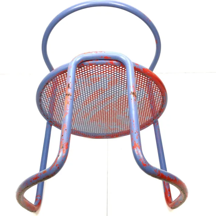 Pamono Set of Steel Tube Armchairs with Perforated Sheet Seat, 1960s New