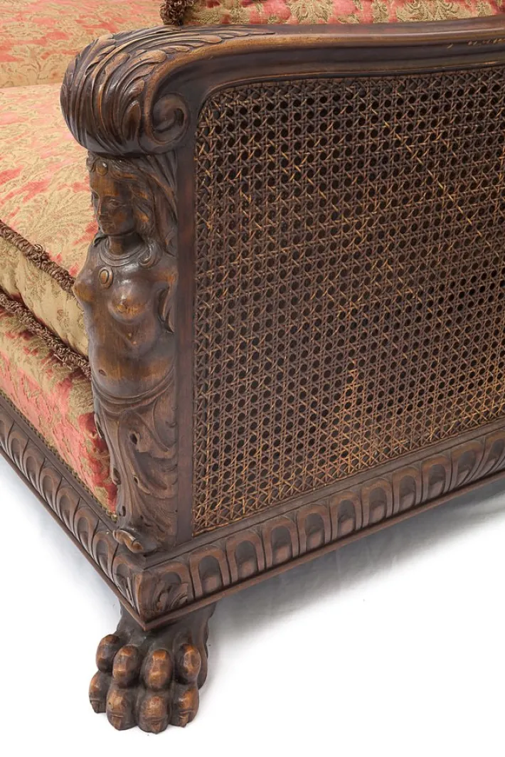 Pamono Set of 19th Century Renaissance Sofa and Armchair in Walnut Sale