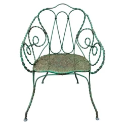 Pamono Set of Twisted Iron Garden Chair and Table, 1900s Hot