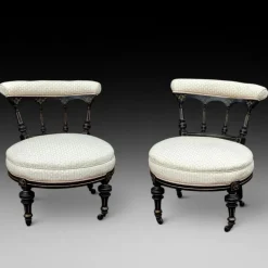Pamono Set of Victorian Aesthetic Era Ebonised Children's Chairs New
