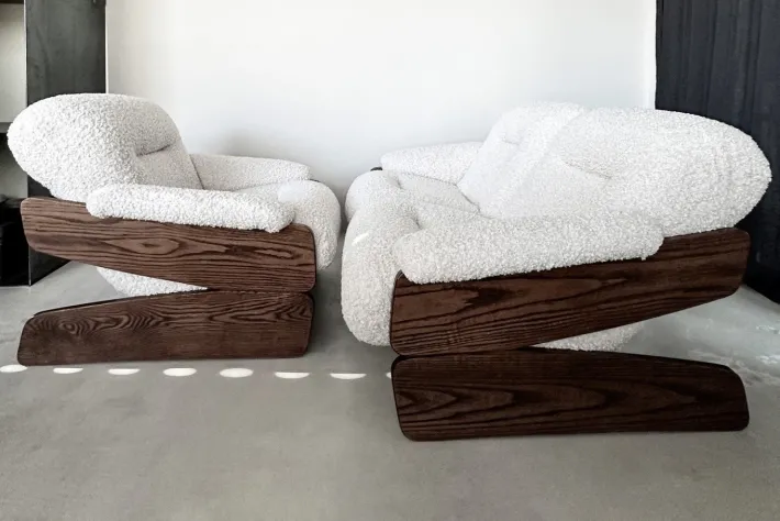 Pamono Set of Vintage Brutalist Sofa and Lounge Chair, 1970s Discount