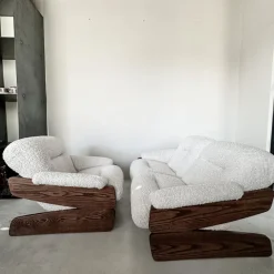 Pamono Set of Vintage Brutalist Sofa and Lounge Chair, 1970s Discount