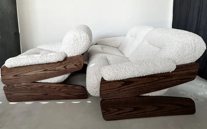 Pamono Set of Vintage Brutalist Sofa and Lounge Chair, 1970s Discount