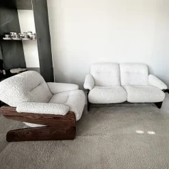Pamono Set of Vintage Brutalist Sofa and Lounge Chair, 1970s Discount