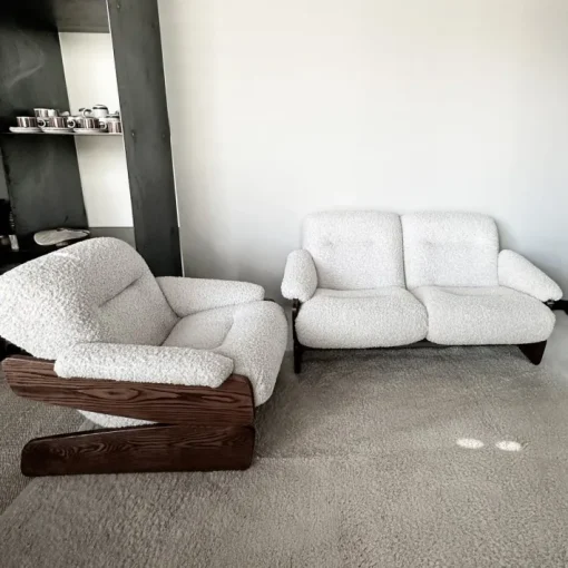Pamono Set of Vintage Brutalist Sofa and Lounge Chair, 1970s Discount