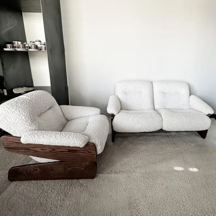 Pamono Set of Vintage Brutalist Sofa and Lounge Chair, 1970s Discount