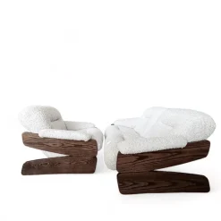 Pamono Set of Vintage Brutalist Sofa and Lounge Chair, 1970s Discount