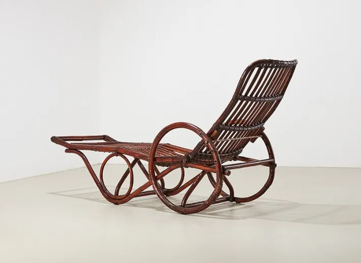 Pamono Set of Vintage German Chaise Lounges in Bamboo and Rattan, 1950s Discount