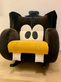 Pamono Set of Vintage Goofy Rocking Chair and Footstool by Bretz, 1990s Clearance