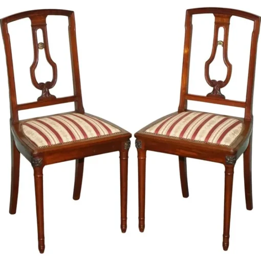 Pamono Set of Vintage Hardwood Dining Chairs with Carved Detail Hot