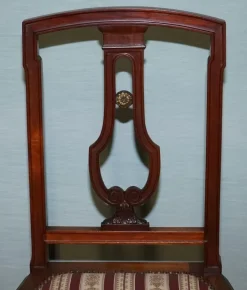 Pamono Set of Vintage Hardwood Dining Chairs with Carved Detail Hot