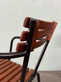 Pamono Set of Vintage Italian Bar Bistro Chairs in Metal and Wood, 1950s Online