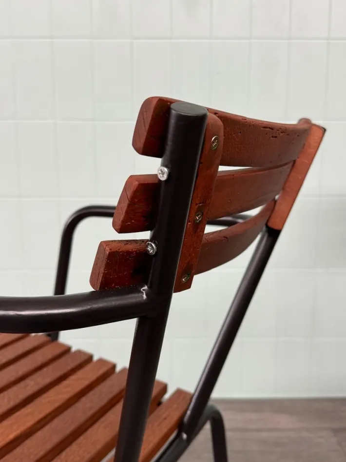 Pamono Set of Vintage Italian Bar Bistro Chairs in Metal and Wood, 1950s Online