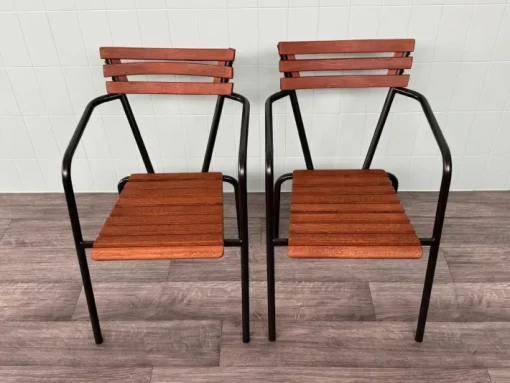Pamono Set of Vintage Italian Bar Bistro Chairs in Metal and Wood, 1950s Online