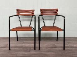 Pamono Set of Vintage Italian Bar Bistro Chairs in Metal and Wood, 1950s Online