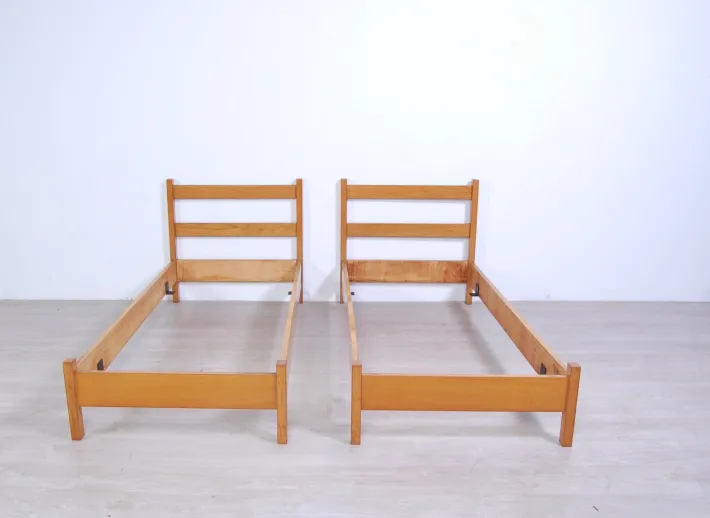 Pamono Set of Vintage Modern Wood Bed Frame, 1960s Best