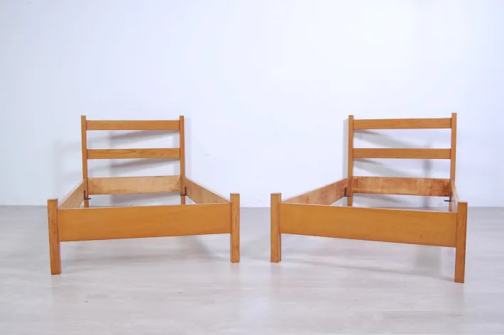 Pamono Set of Vintage Modern Wood Bed Frame, 1960s Best
