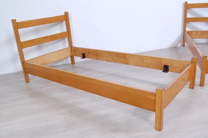 Pamono Set of Vintage Modern Wood Bed Frame, 1960s Best