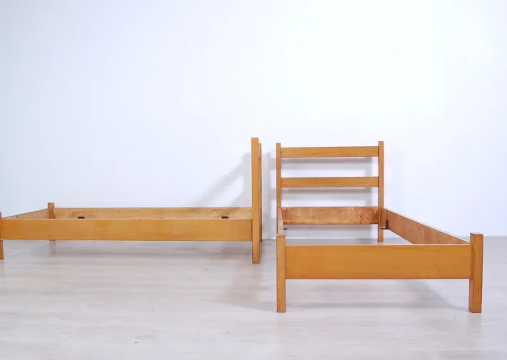 Pamono Set of Vintage Modern Wood Bed Frame, 1960s Best