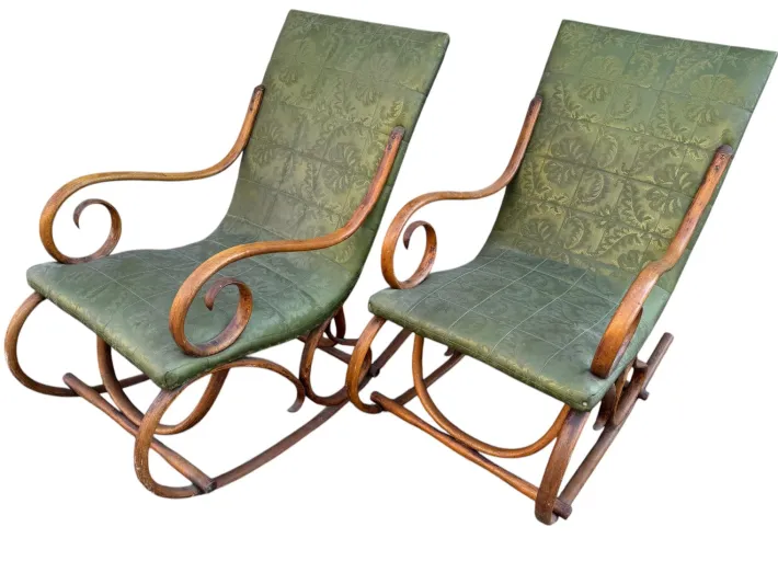 Pamono Set of Vintage Rocking Chairs in Beech Outlet