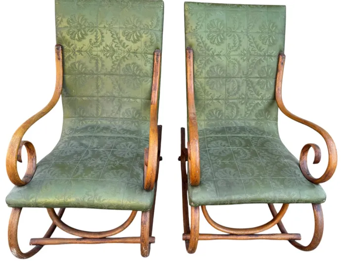 Pamono Set of Vintage Rocking Chairs in Beech Outlet