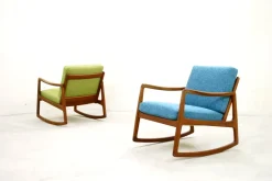 Pamono Set of Vintage Rocking Chair by Ole Wanscher for France & Søn