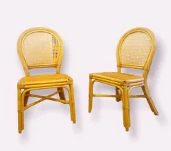 Pamono Set of Vintage Scandinavian Roundback Bamboo and Rattan Chairs, 1970s Discount